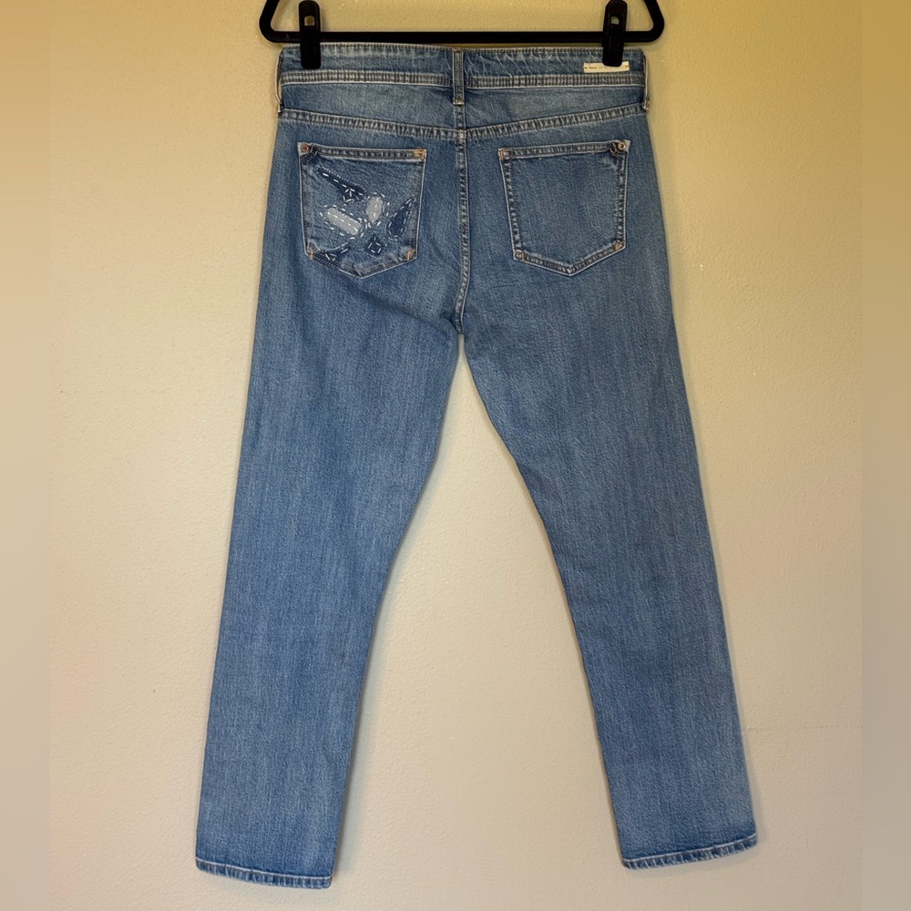 Pilcro & The Letterpress Embroidered Boyfriend Denim Jeans Size 28 - Picture 3 of 11